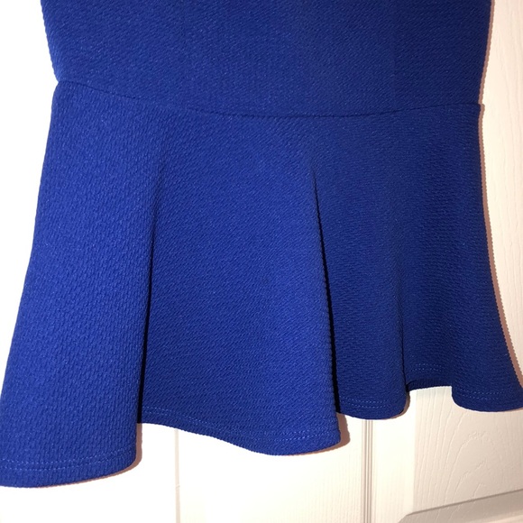 FOREVER21 Royal Blue peplum top - Picture 2 of 4